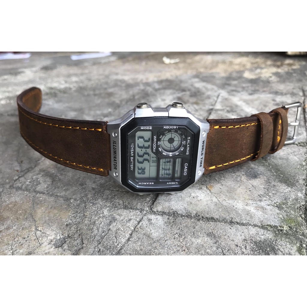 Dây Da Casio ae 1200 whd