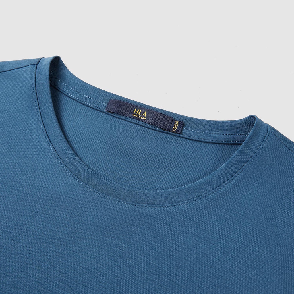 HLA - Áo thun nam ngắn tay vải mịn đàn hồi tốt Elastic simple short-sleeved T-shirt