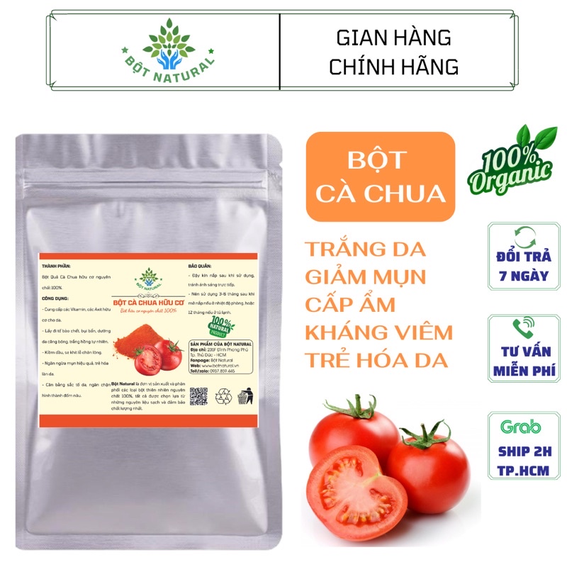 Bột cà chua nguyên chất 100% - trắng da, trẻ hoá, mờ thâm, ngừa mụn… | Bột Natural