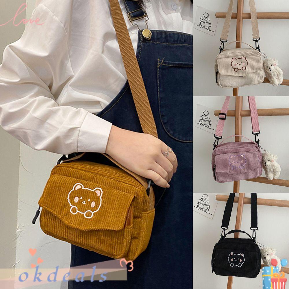 Túi Đeo Vai Chất Liệu Nhung Corduroy Thời Trang Cho Nữ