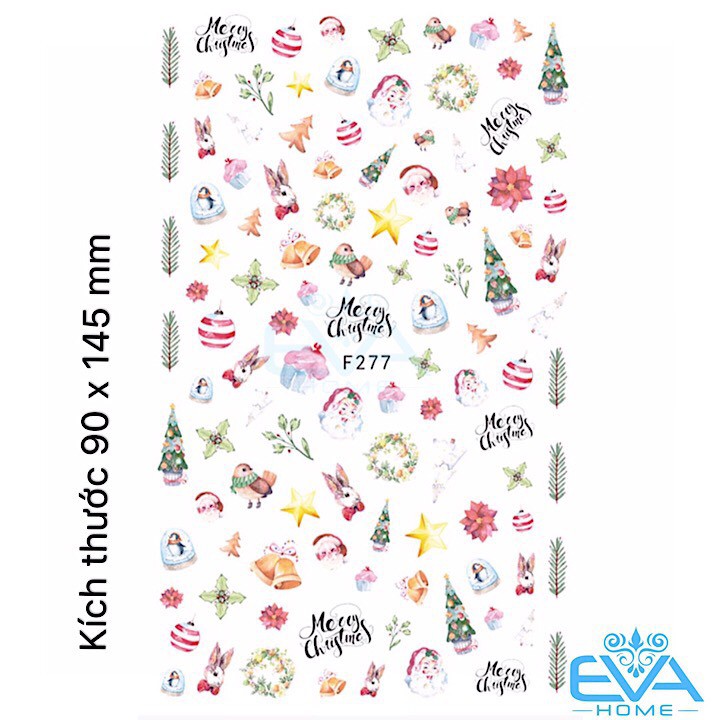 Miếng Dán Móng Tay 3D Nail Sticker Tráng Trí Noel Giáng Sinh F277