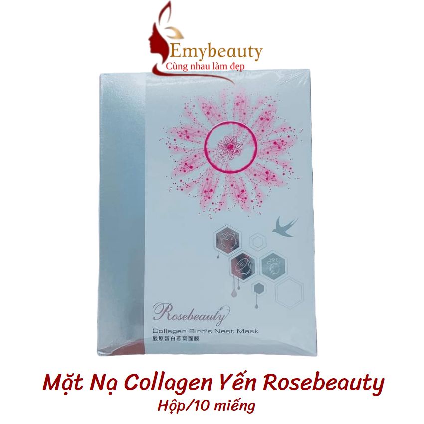 Mặt nạ mask dưỡng da collagen yến tươi rose beauty EM044,dưỡng trắng, chống lão hoá cho da- Emybeauty