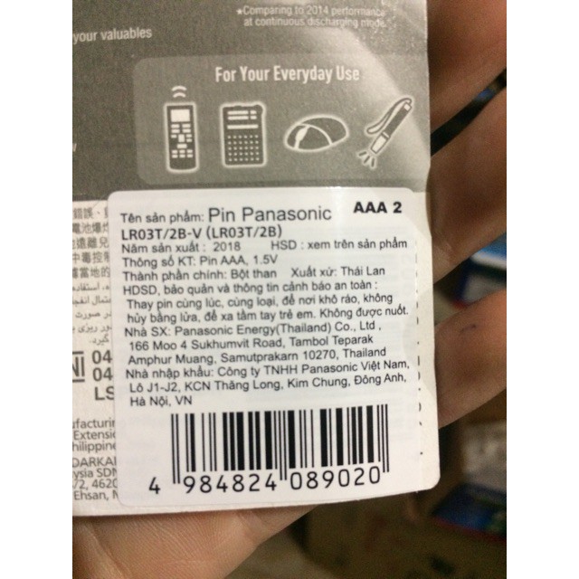 Pin AAA Panasonic LR03T/2B Alkaline - Vỉ 2 Viên