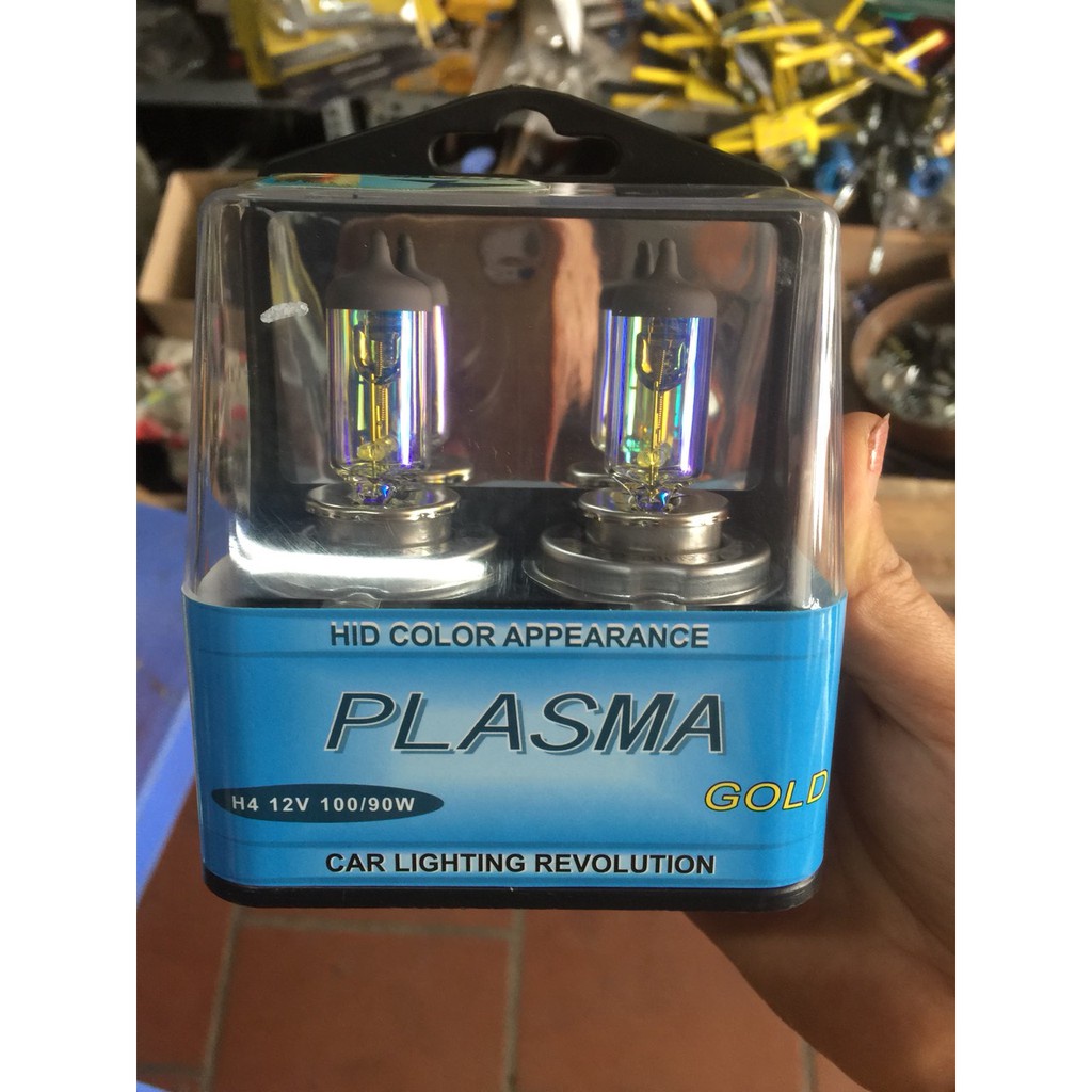 Cặp bóng đèn pha ô tô H4 siêu sáng, bóng đèn oha ô tô chân h4 100w ánh sáng vàng ĐIỆN 12V VÀ 24V