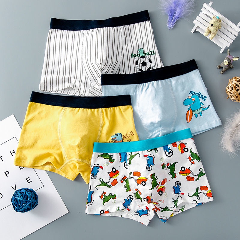 Quần Lót Boxer Cotton Họa Tiết Hoạt Hình Phong Cách Mới Cho Bé Trai