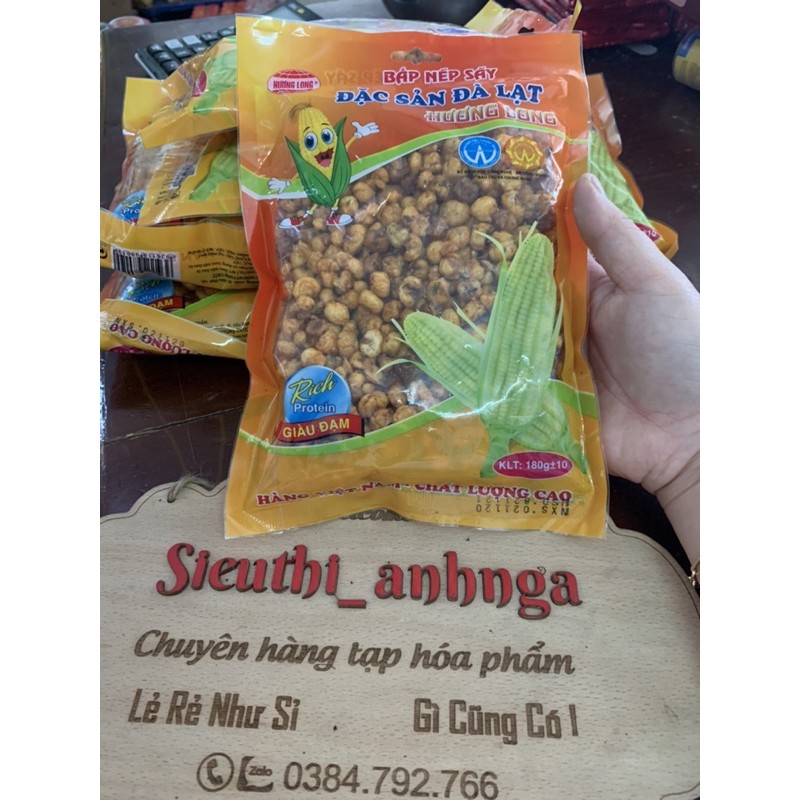 Bắp Nếp Sấy (Ngô Cay) Hương Long Gói 180G