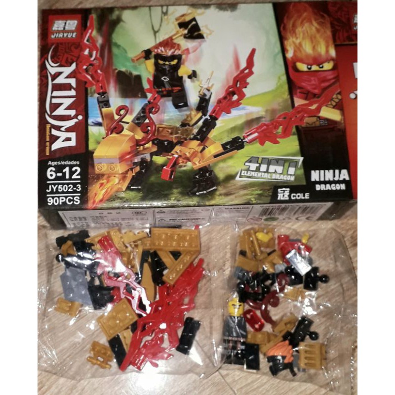 Lắp ráp 1 hộp LegoNinja Rồng 502 có nhiều chi tiết bằng nhựa ABS