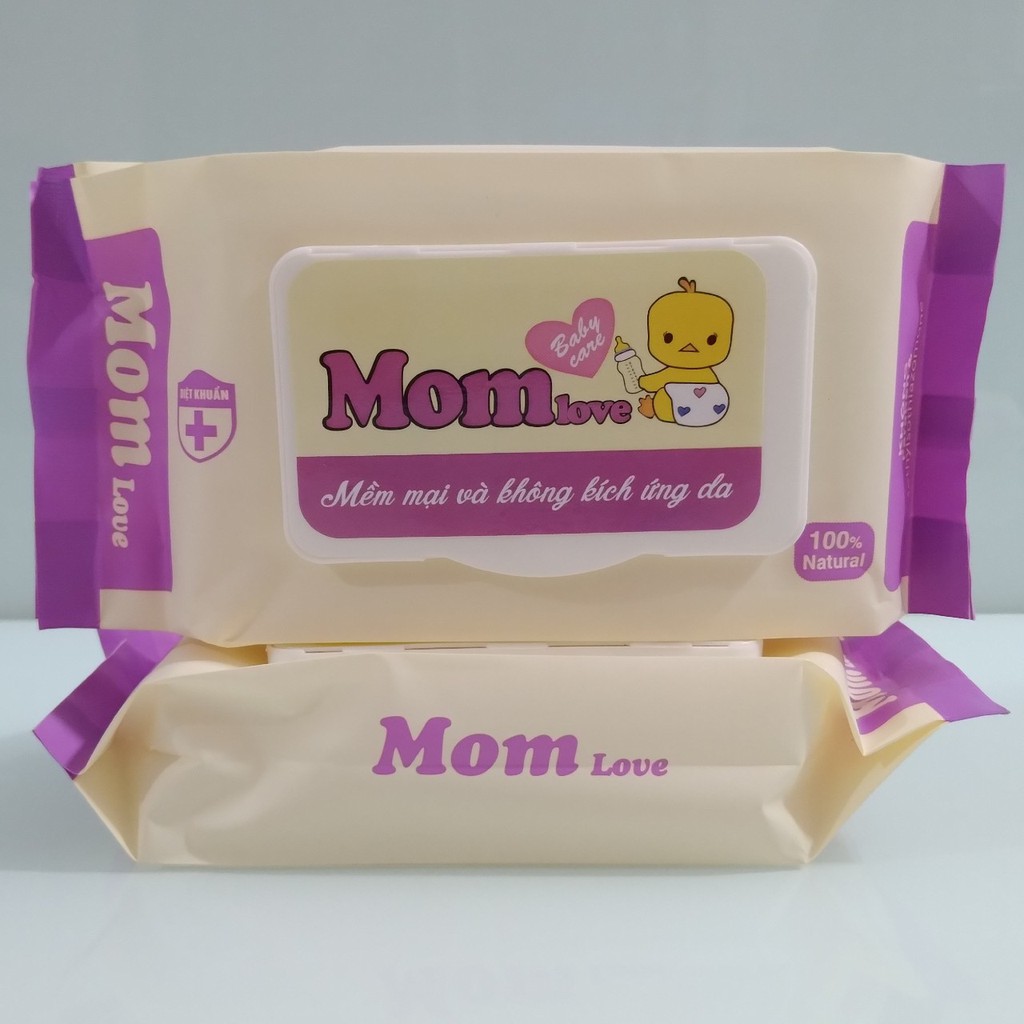 Khăn Giấy Ướt Cao Cấp MOM LOVE Siêu Dai Không Mùi An Toàn Cho Bé