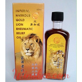 DẦU KHỚP SƯ TỬ SƯ TỬ ĐỎ SINGAPORE IMPERIAL HARBOUR GOLD LION RHEUMATIC RELIEF OIL 60ml