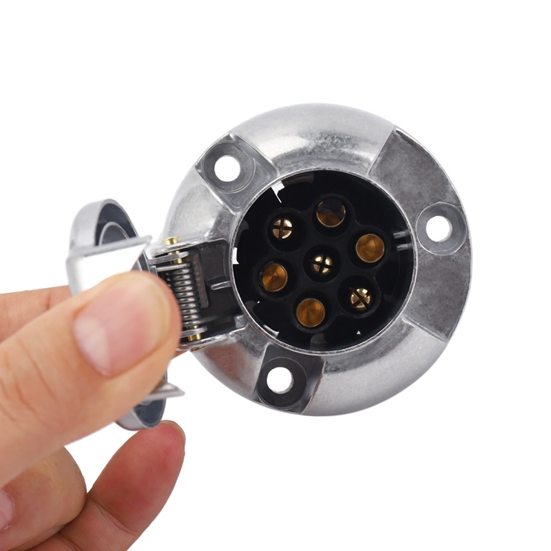 Đầu Nối 7 Pin Rv 12V Towing Towing 7Pin Bằng Kim Loại Cho Xe Kéo