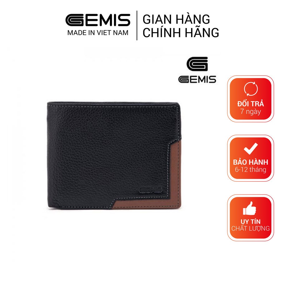 Ví nam da bò cao cấp chính hãng dáng ngang GEMIS - GM00049