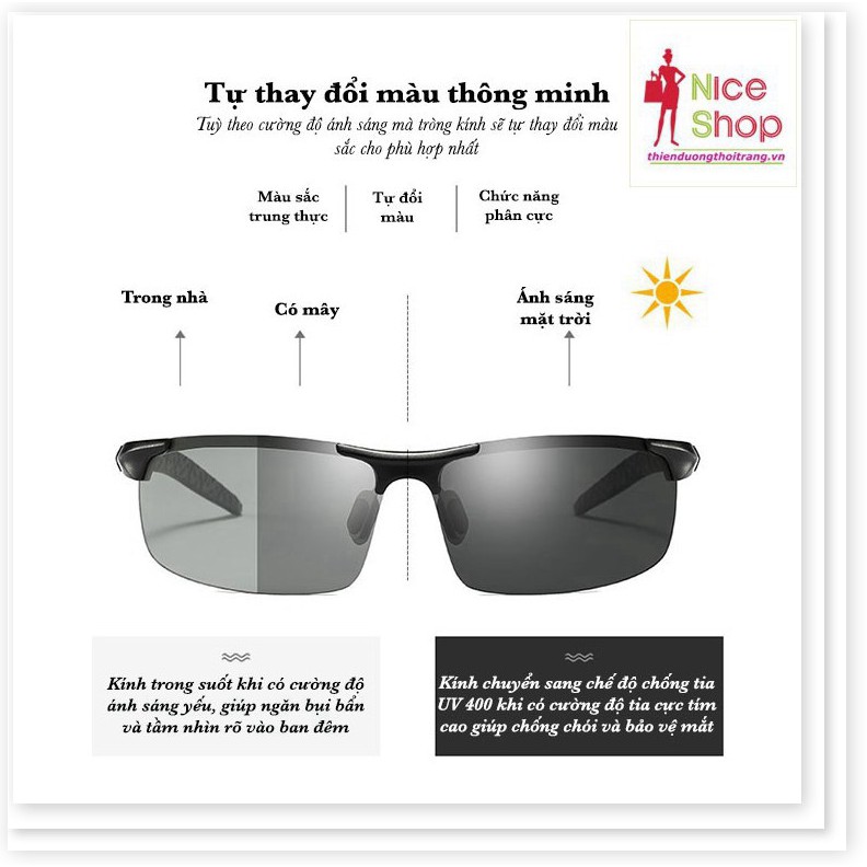 Mắt kính Perfe phân cực đổi màu chống tia uv hiệu quả - MK0110 - Nice | BigBuy360 - bigbuy360.vn