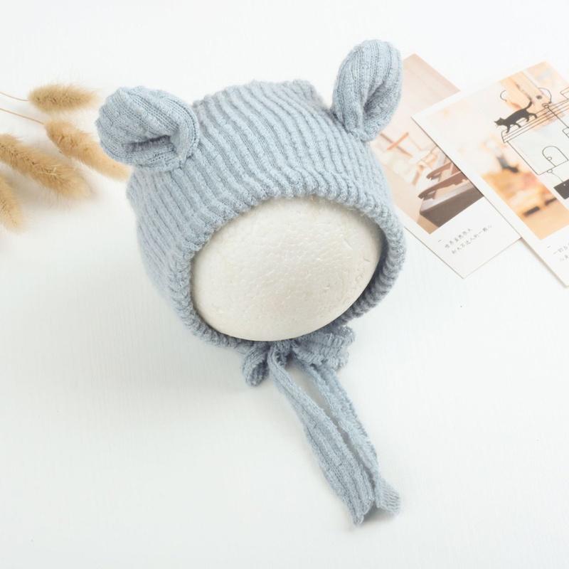 QQ Mũ Turban Đan Len Dễ Thương Có Thể Điều Chỉnh Cho Bé Sơ Sinh Chụp Ảnh