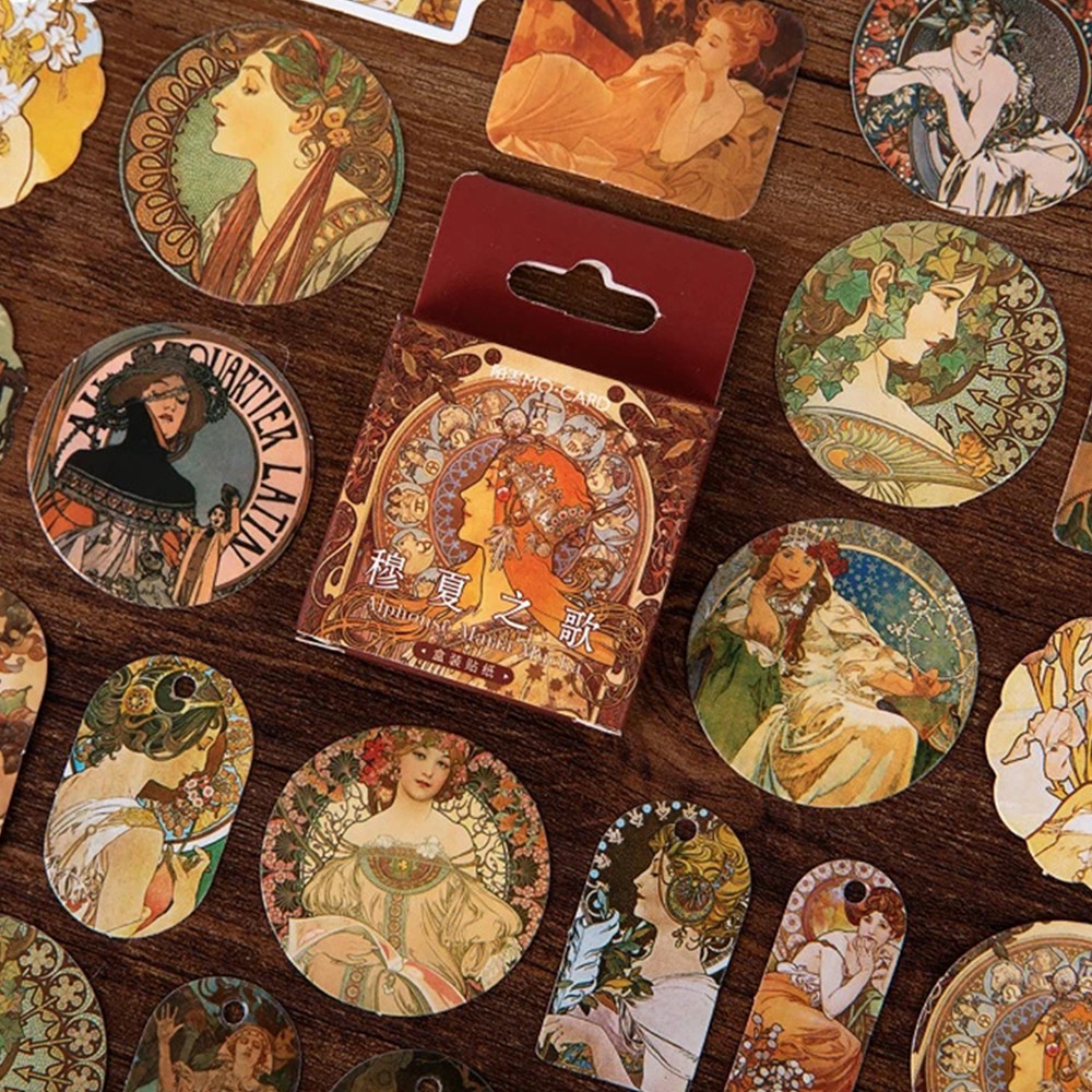 Set 46 Miếng Dán Trang Trí Phong Cách Vintage