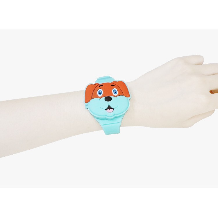 Đồng hồ thời trang trẻ em dây cao su cao cấp mặt cún con sắc màu OEM PKHRTE010-1