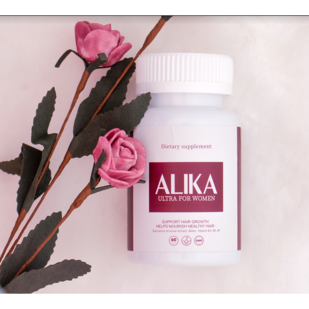 Viên uống Alika Ultra for Women, Giảm Rụng Tóc, Hỗ trợ, Kích Thích Mọc Tóc và Đen Tóc Trở lại , hộp 60 viên