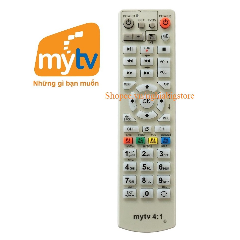 Remote Điều Khiển TV MYTV Hộp Set Top Box VNPT (Kèm Pin AAA Maxell)