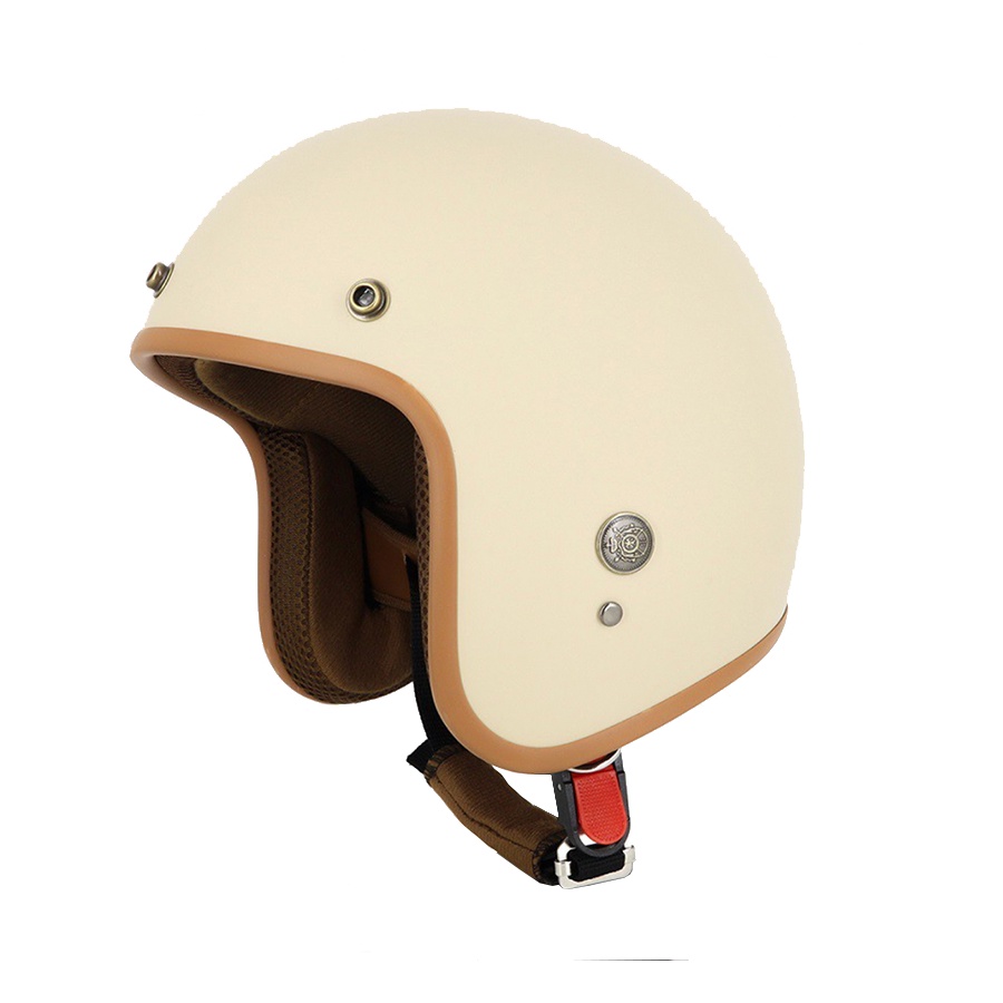 Mũ Bảo Hiểm 3/4 đầu Cao Cấp Lót Nâu Classic Như Hình Tặng kèm lưỡi trai -17 màu- Hàng CTY-Cam Kết Chất Lượng,Giống Hình