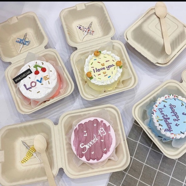 Hộp bã mía hình vuông dành làm quà tặng kèm sticker và thiệp style Hàn Quốc kèm dịch vụ gói quà | Oube Candle NT35