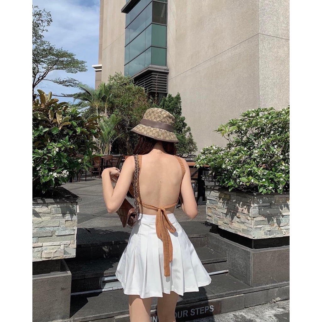 Áo Croptop Cổ Yếm Lai Bèo YA140191