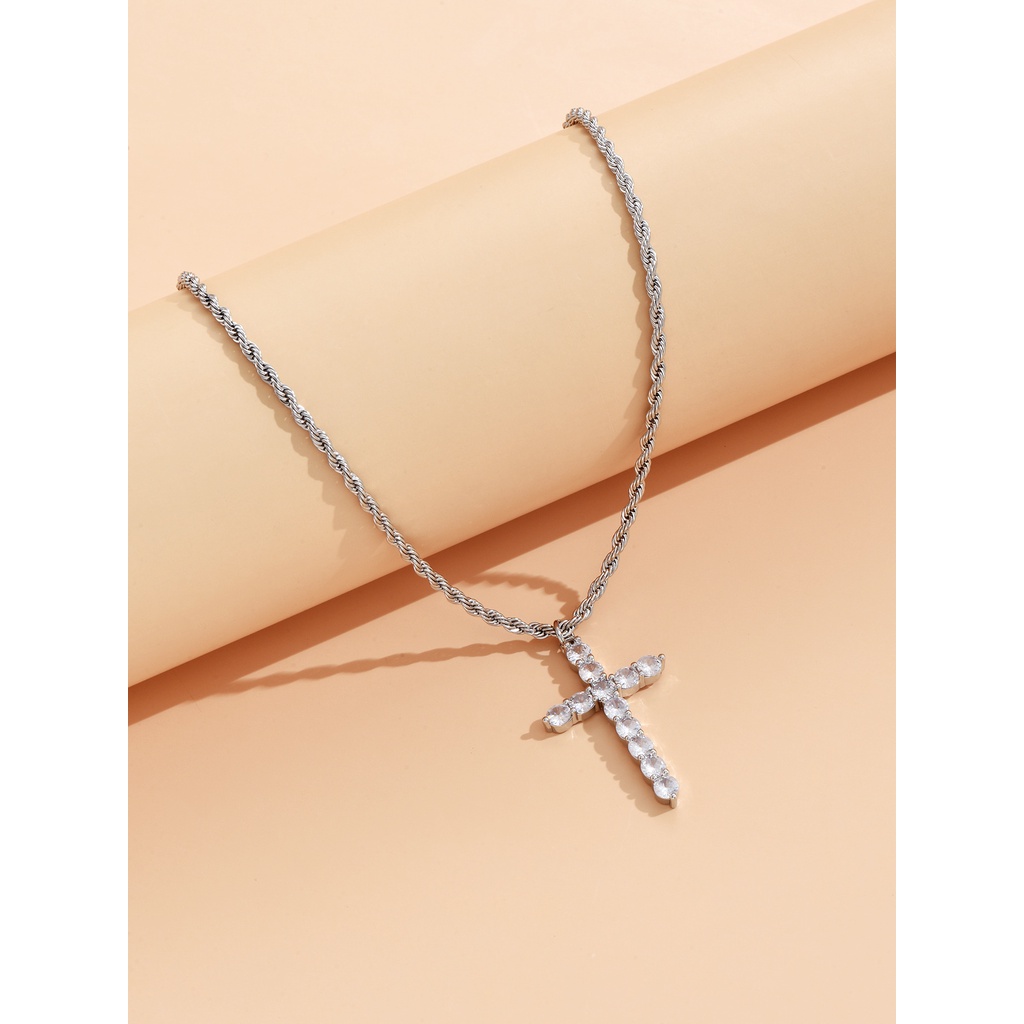 Vòng cổ Bằng Thép Không Gỉ Mạ Vàng 18K Đính Đá Zircon Thời Trang Dành Cho Nữ Và Nam