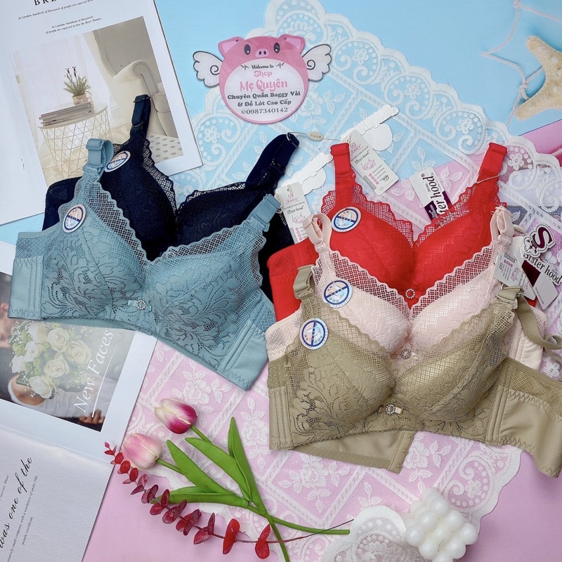 Áo ngực Thái Lan Sister Hood , áo lót ren nâng ngực mút vừa 2cm không gọng định hình