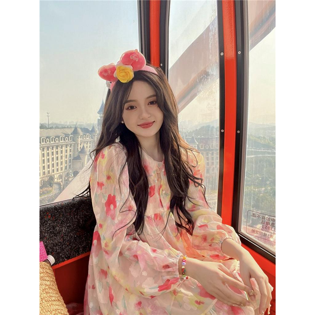 Đầm Hoa Cổ Búp Bê Thời Trang Hàn Quốc Xinh Xắn 52650