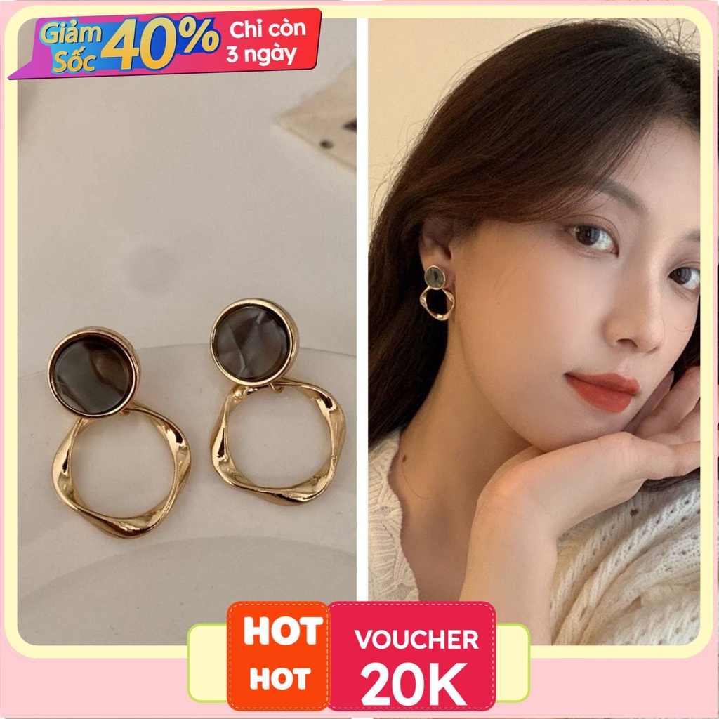 【GIẢM SHOCK 40%】Bông tai nữ gắn đá - khuyên tai tròn chuôi bạc 925- Bông tai nữ phong cách Hàn Quốc cao cấp- có videp