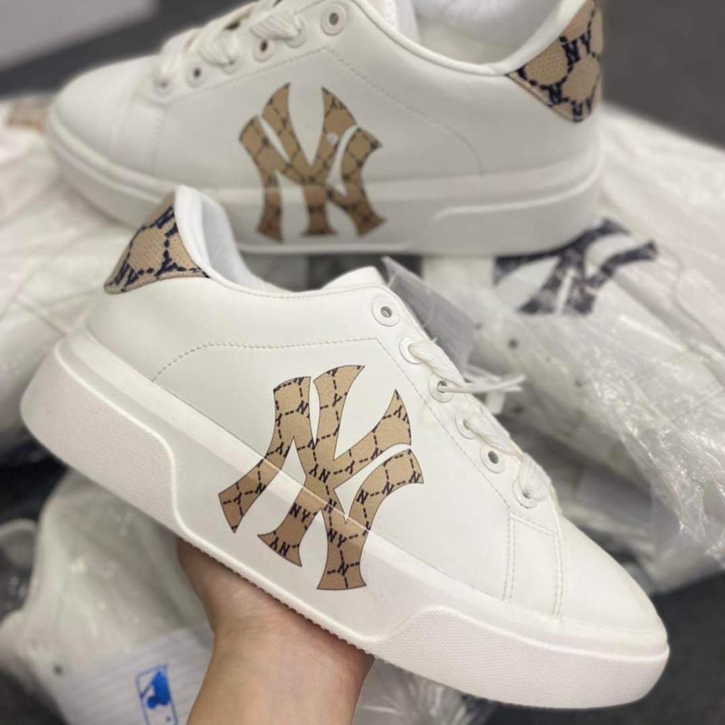 Giày thể thao nam  Giày thể thao nữ MC Queen mix MLB NY màu đen độn đế cao cấp hot trend 2022 Full Box