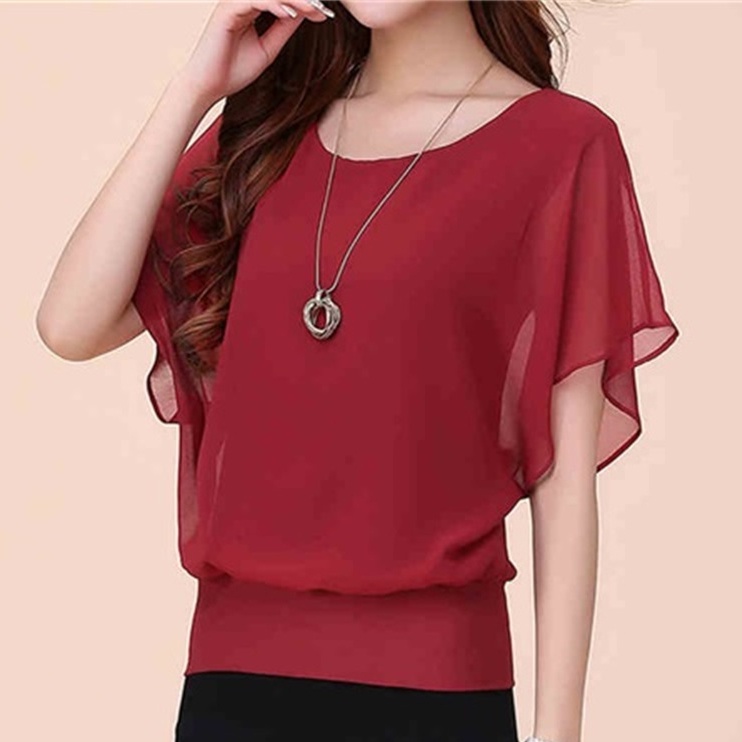 Áo Sơ Mi Vải Voan Dáng Rộng Kiểu Hàn Quốc Thời Trang Mùa Hè Cho Nữ