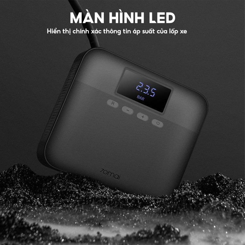 Bơm Lốp Ô TÔ 70MAI Portable Air Compressor TP03/TP04 TỰ NGẮT độ ồn thấp mã lực lớn BH 12 THÁNG