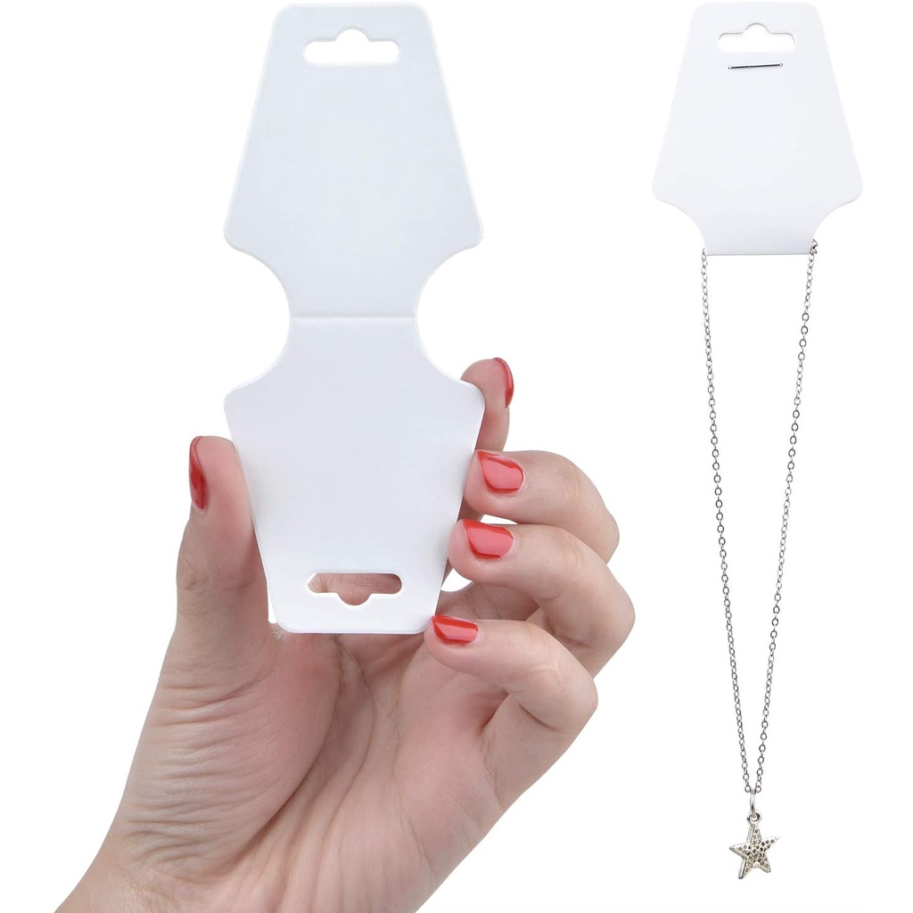 100 thẻ treo dây chuyền, thẻ treo vòng tay, tag treo dây cột tóc, size 10x4.5cm