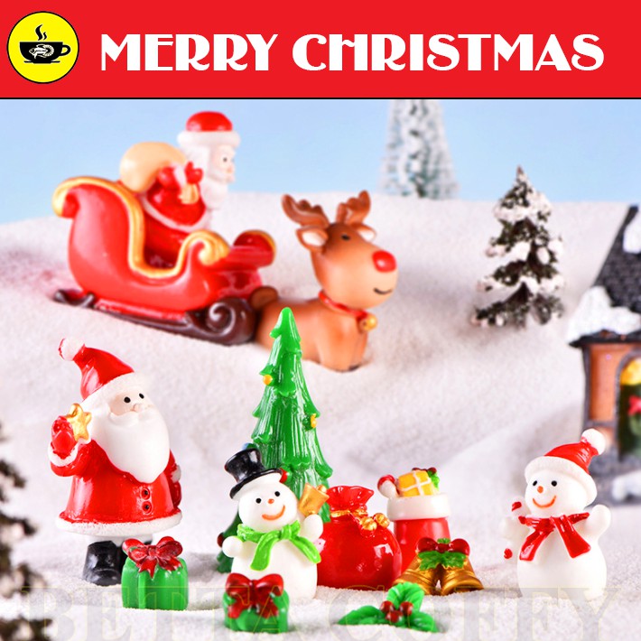 Ông Già Noel, người tuyết, cây thông, tuần lộc - tiểu cảnh trang trí Giáng Sinh