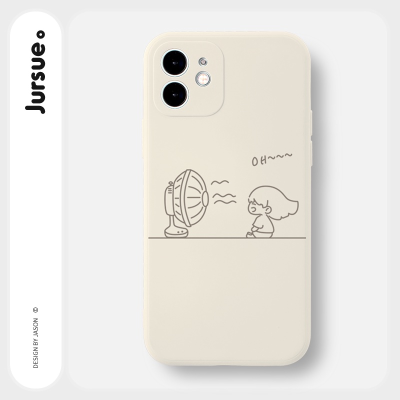 Ốp lưng JURSUE hoạt hình cặp đôi dễ thương đẹp cho iPhone 13 12 11 Pro Max SE 2020 X XR XS ip 8 7 6 6S Plus kute Y105