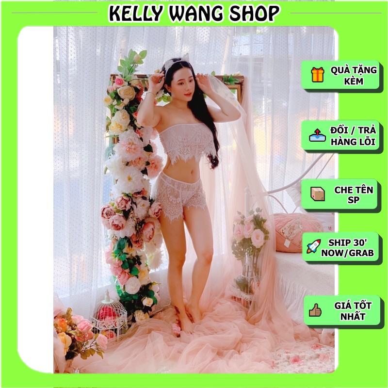 Bộ ngủ ren sexy KELLY WANG SX202