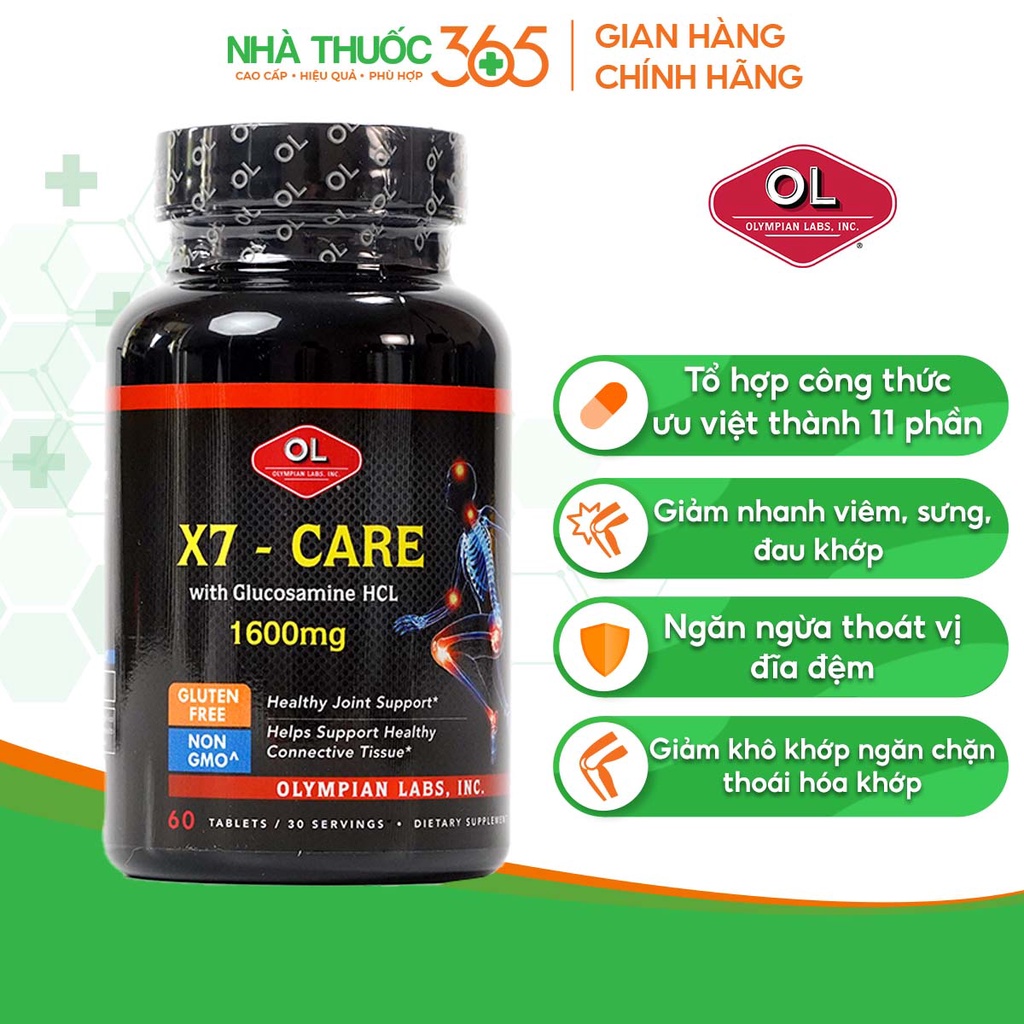 Viên Uống Olympian Labs X7- Care Chăm Sóc Sức Khỏe Xương Khớp, Đĩa Đệm - Hộp 60 viên