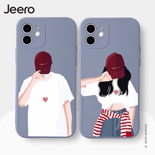 Ốp lưng JEERO viền vuông chống sốc ngộ nghĩnh hài hước thời trang hoạt hình cặp đôi dễ thương đẹp mềm Cho iPhone 16 15 14 13 12 11 Pro Max SE 2020 X XR XS ip 8 7 Plus kute HFE1360