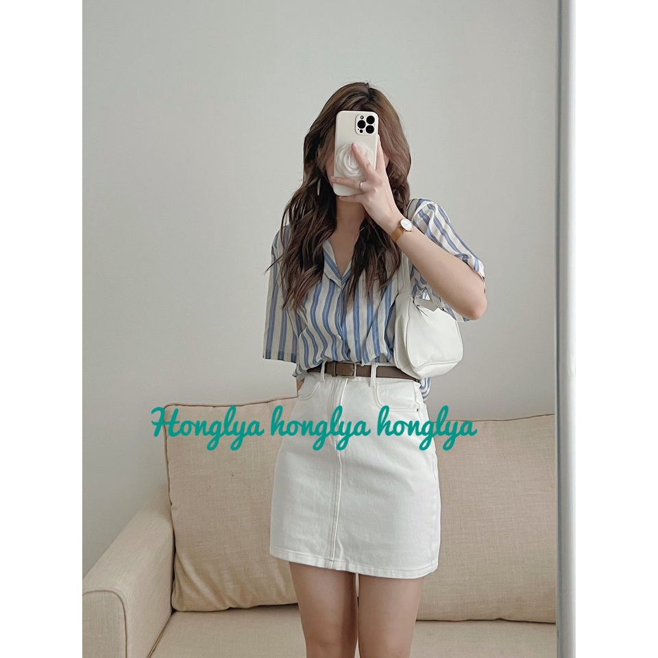 Sơ mi kẻ sọc ngắn tay hottrend mới