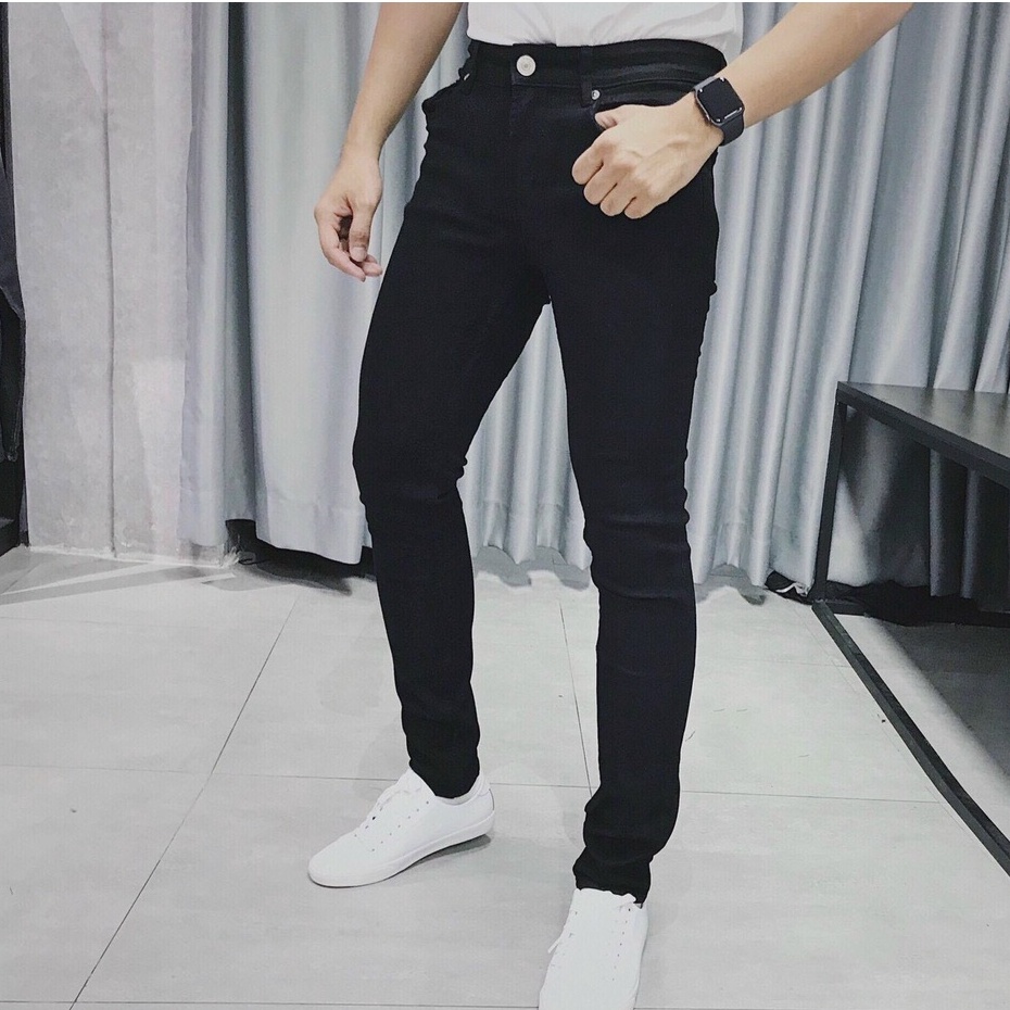 Quần jeans nam trơn ống ôm form Skinny năng động chuẩn dáng thời trang, Hot trend (có 2 màu: trắng, đen)