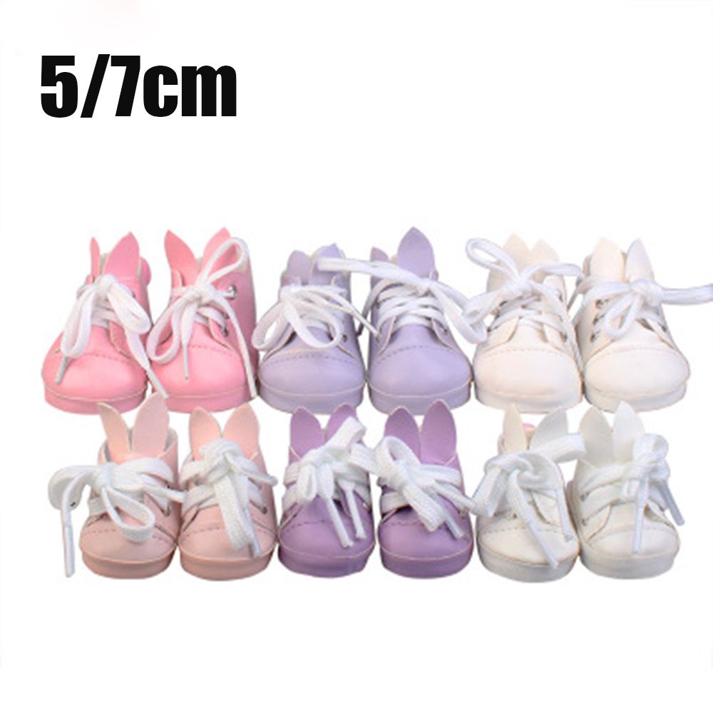 1 Đôi Giày Da Mini Họa Tiết Hoạt Hình Nhiều Màu Cho Búp Bê