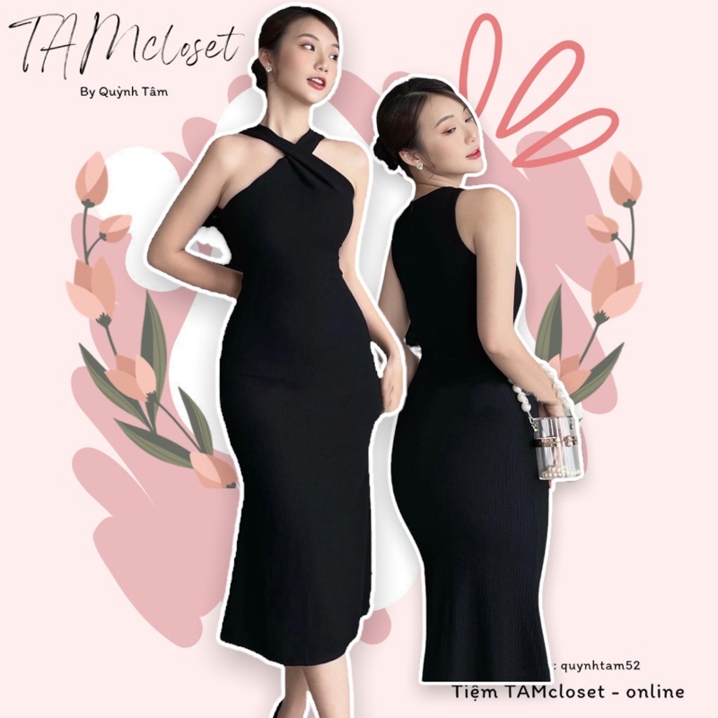 Đầm body cổ yếm thun len dệt - TK532 ( Có sẳn-hình thật-ship hoả tốc )