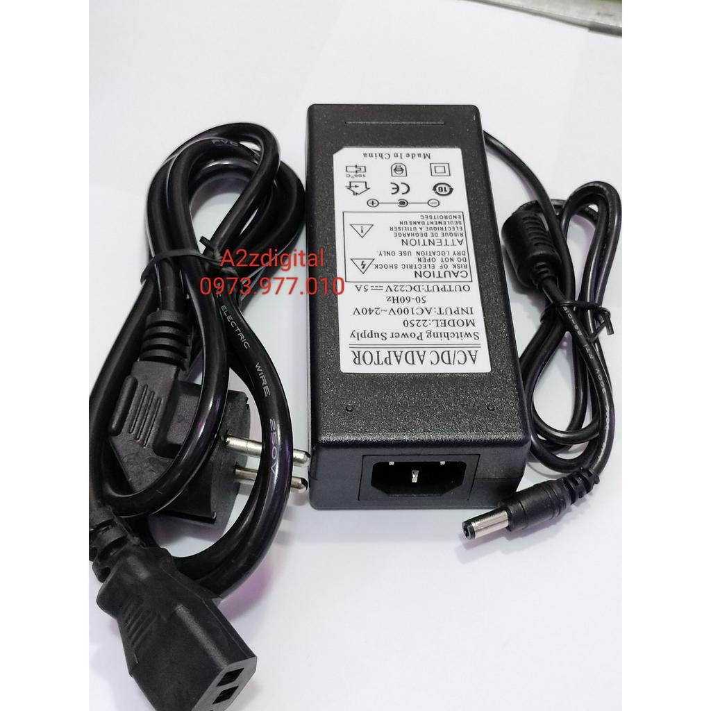 Adaptor sạc loa kéo 22V-5A, dây nguồn rời, hàng tốt