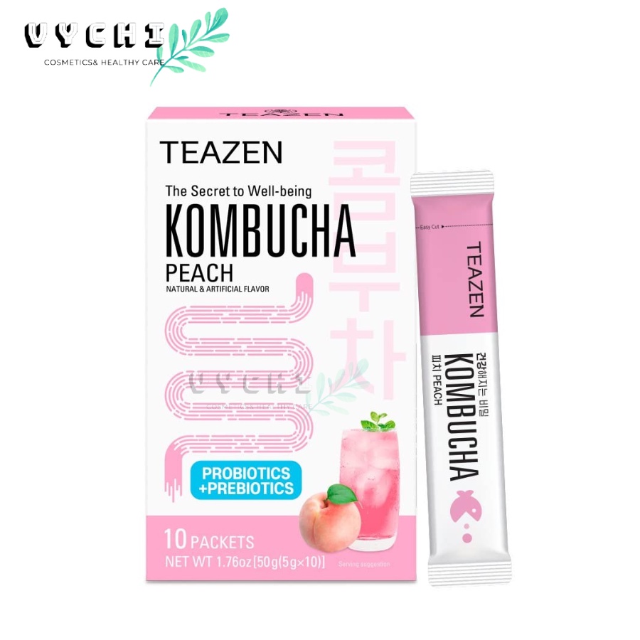 Trà Teazen Kombucha Đào 30 Gói Nhập Khẩu Hàn Quốc