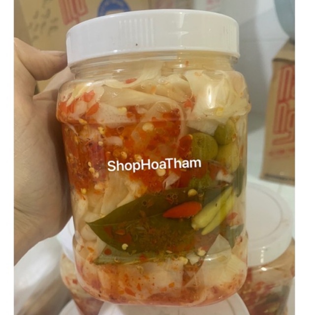 Măng ngâm tỏi ớt mắc mật hũ 1kg