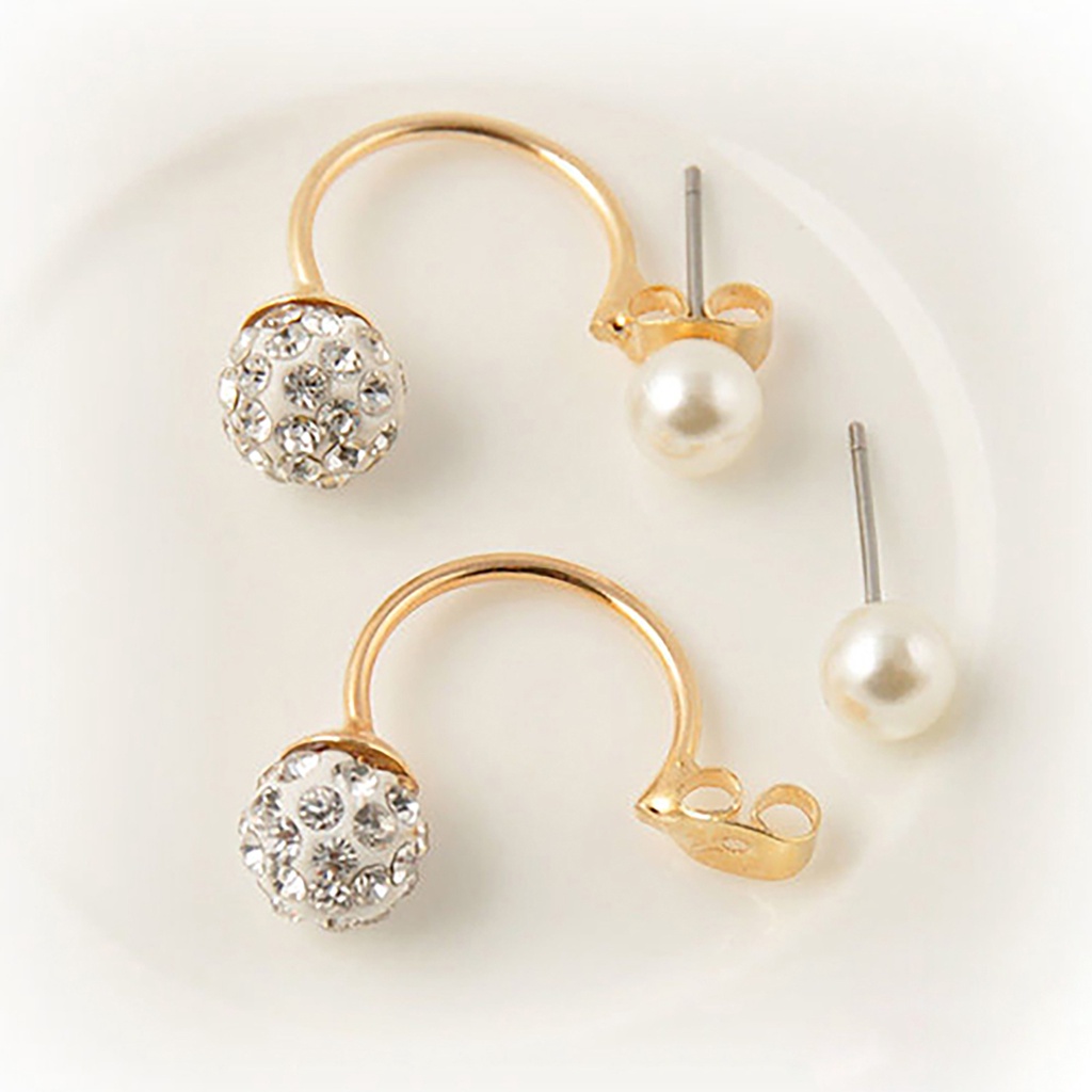 Đôi bông tai đính kim cương và ngọc trai thời trang cho nữ