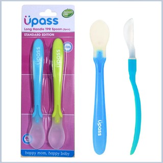 Set 2 thìa ăn dặm đầu silicon mềm an toàn cho bé - Upass Đài Loan