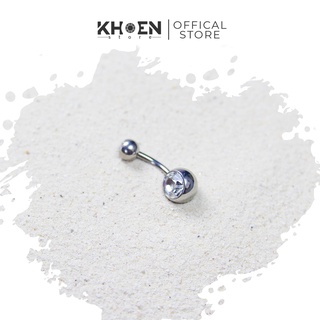 (1 Chiếc) Khuyên Rốn đá tròn cơ bản - Titanium G23