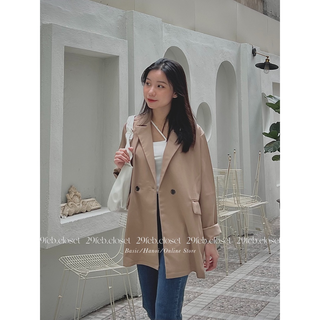 [Ảnh thật/Video] Áo blazer 1 lớp oversize túi nắp 29feb.closet A48 | WebRaoVat - webraovat.net.vn