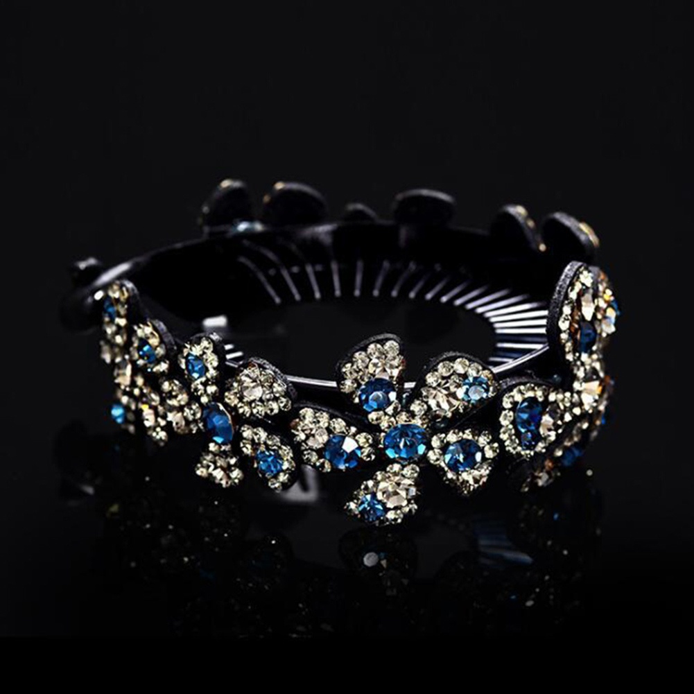 Kẹp Tóc Dạng Xoắn Đính Đá Hình Hoa Thời Trang Cho Nữ