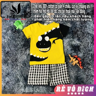 Bộ cộc cotton khủng long cho bé trai 8-16kg